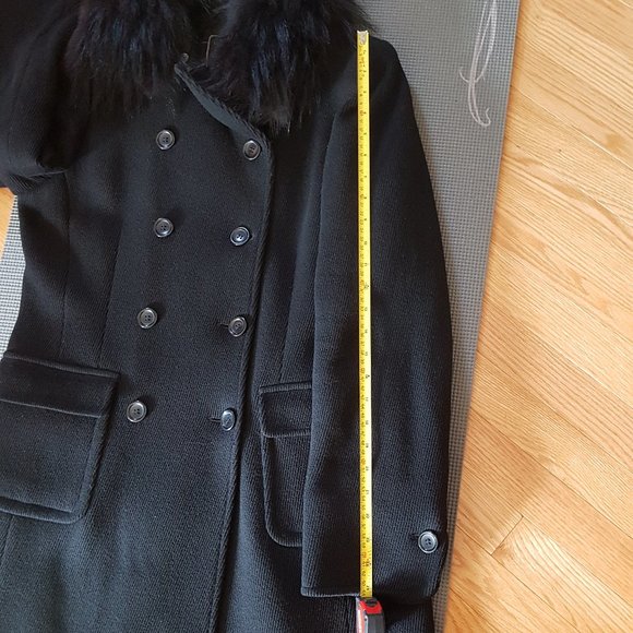 Classic Black Double-Breasted Coat - Picture 11 of 13